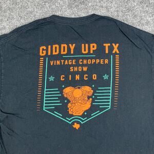 Lowbrow Customs T-Shirt Mens XXL Black Giddy Up TX Chopper Show Vintage Biker